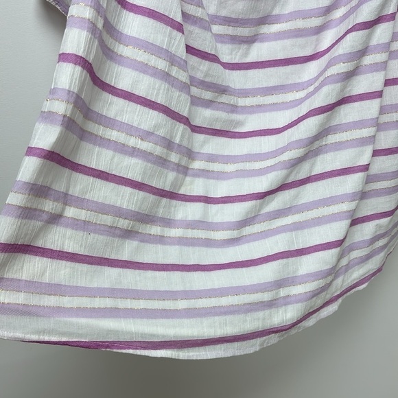 NWT LANE BRYANT SMOCKED OFF THE SHOULDER TOP 18/20 pink, white and purple color - Picture 10 of 12